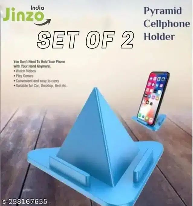 Three Sided Pyramid Mobile Holder, Sky Blue