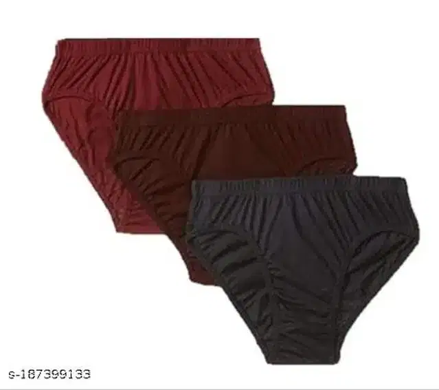 Cotton Briefs for Women, Pack of 3 (Multicolor, XL)