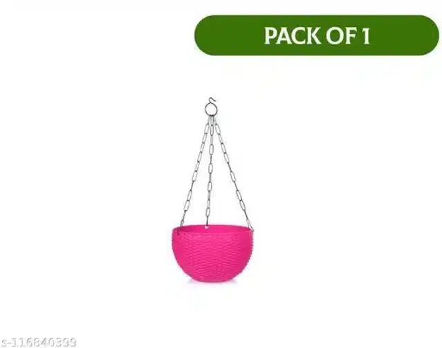 Plastic Planters with Hanging Chain,  Multicolor