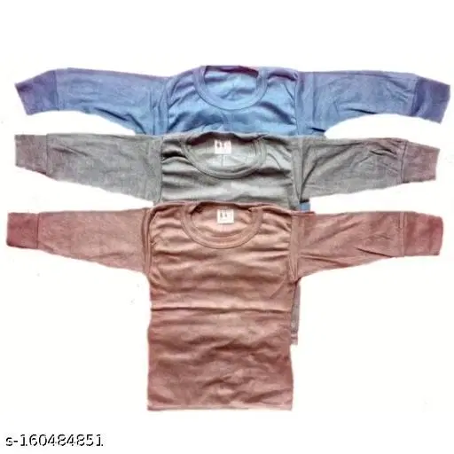 Woolen Thermal Topwear for Kids, Pack of 3 (Multicolor, 0-6 Months)
