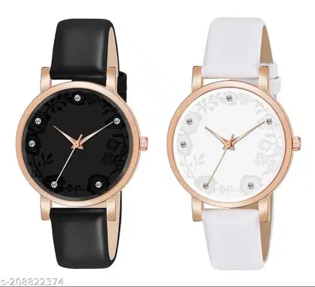 Analog Watch for Women, Pack of 2 (Multicolor)