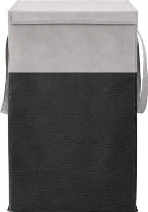 Canvas Laundry Basket,Grey & Black,  (Pack Of 1)