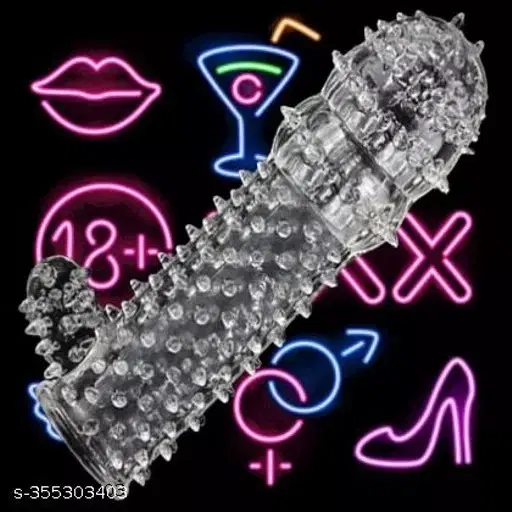 A R Silicone Crystal Dotted Condom for Men, Transparent