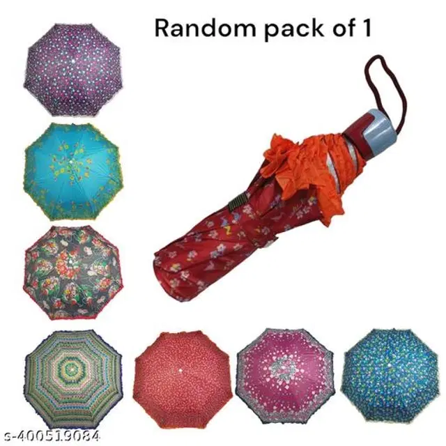 Polyester Foldable Umbrella, Assorted, Pack of 1
