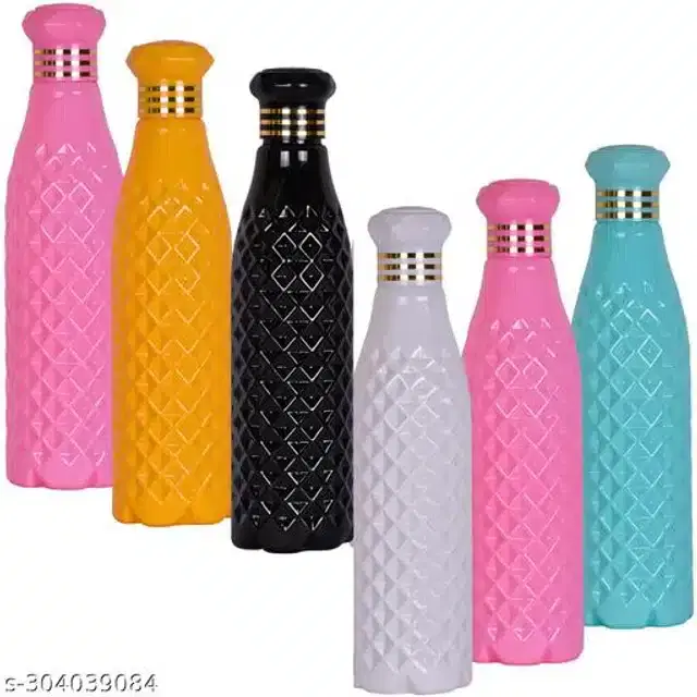 Water Bottle Set, Multicolor, 1000 ml, Pack of 6