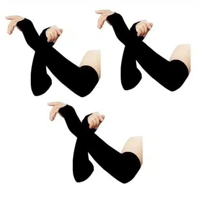 Arm Sleeves for Men, Set of 3 (Black)