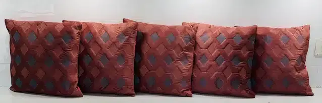 Polyester Cushion Covers Set, Pack of 5, Brown, 16x16 Inches