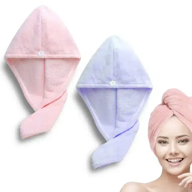 Majestique Microfiber Towel Wrap Super Absorbent Towel, Combo of 2, B-11