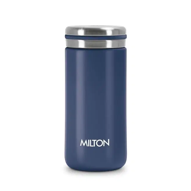 Milton Shiny 200 Thermosteel Water Bottle 190 ml, Long Hours Hot and Cold I Leak Proof Lid, ISI Certified I Vacuum Insulated I for Office, Gym, School I Blue