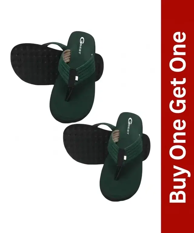 Extra Comfort Slippers for Men, Buy 1 Get 1, Green (7)