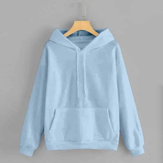 Stylish Wool Men Solid Sweatshirt (Sky Blue, S) (ITF-42)