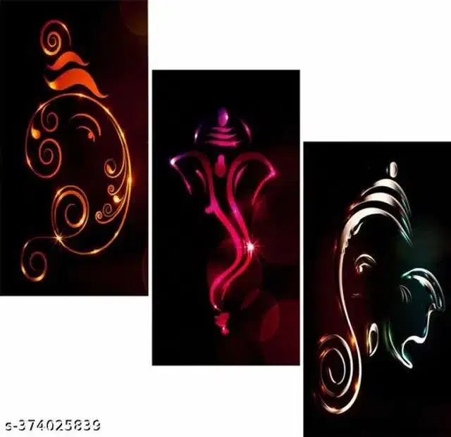 Wooden UV Coated Digital Painitings, Multicolor, 12x18 inches, Pack of 3