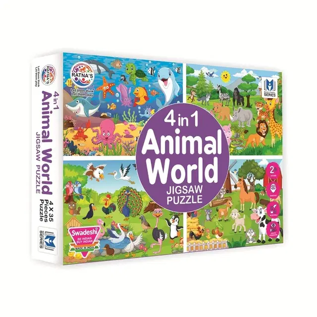 Ratna's 4in1 Animal World Puzzle