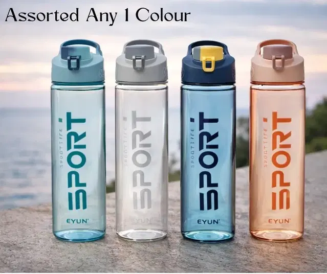 Flip Top Transparent Sports Durable Gym Fitness Water Bottle 700 ML(Assorted Any 1 Colour)