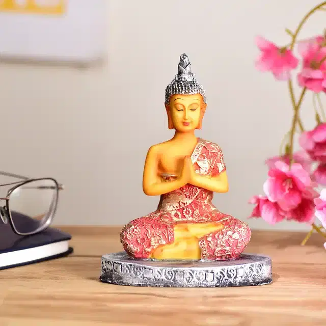 Lord Buddha Showpiece, Multicolor, 7 inches
