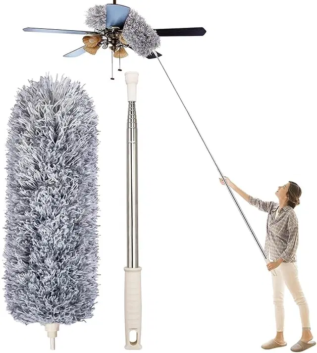 MAGIC PLUS Fan Mop Microfiber Feather Duster Bendable-Extendable Window Blinds, Wet&Dry. Microfibre Dry Brush