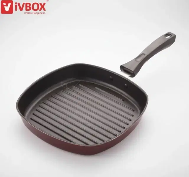 iVBOX EzyGrill Non Stick Grill Pan 23 cm diameter 2 L capacity, Aluminium, Non-stick
