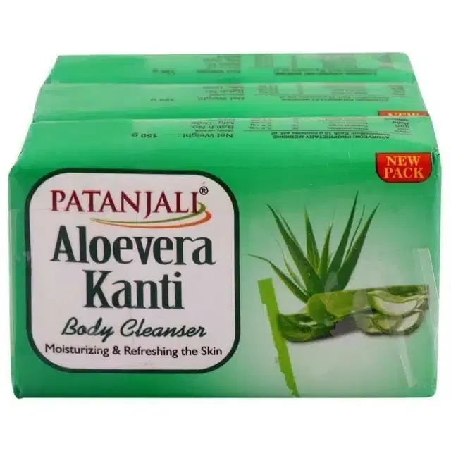 Patanjali Aloevera Kanti Body Cleanser Soap 4X150 g (Pack Of 4)