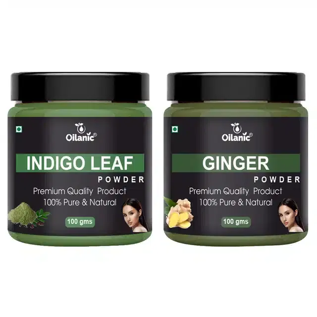 Natural Indigo Leaf & Ginger Powder for Skin & Hair, Pack of 2, 100 g