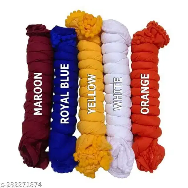Dupatta for Women, Pack of 5 (Multicolor, 2 m)