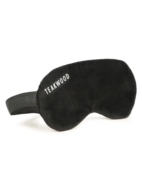 Teakwood Unisex Solid Foldable Eye Mask, Black
