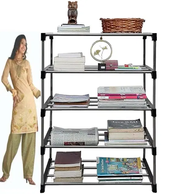 Metal 5 Layer Multipurpose Collapsible Rack, Multicolor