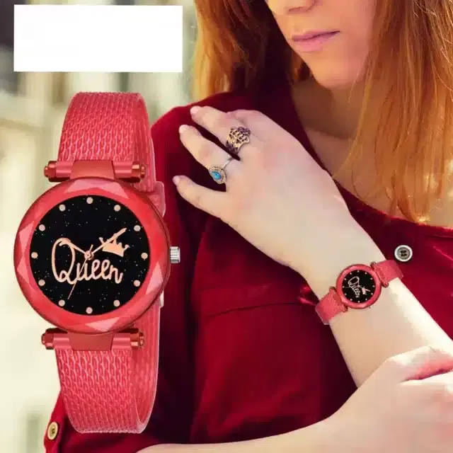 Analog Watch for Girls (Red)