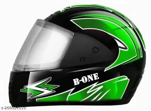 Full Face Helmet For Men & Women, Black & Green