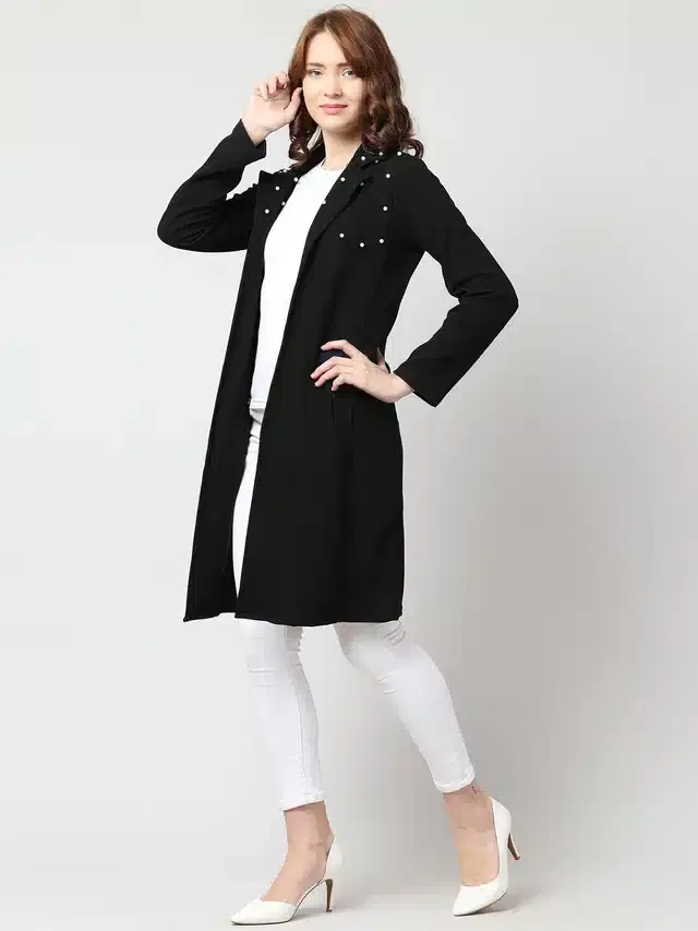 Full Sleeves Shrug for Women (Black, S)