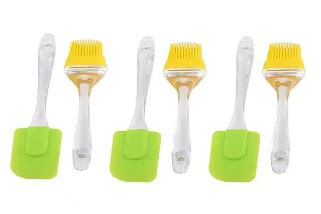 Spatula and Pastry Brush Set, Multicolor, Pack of 6