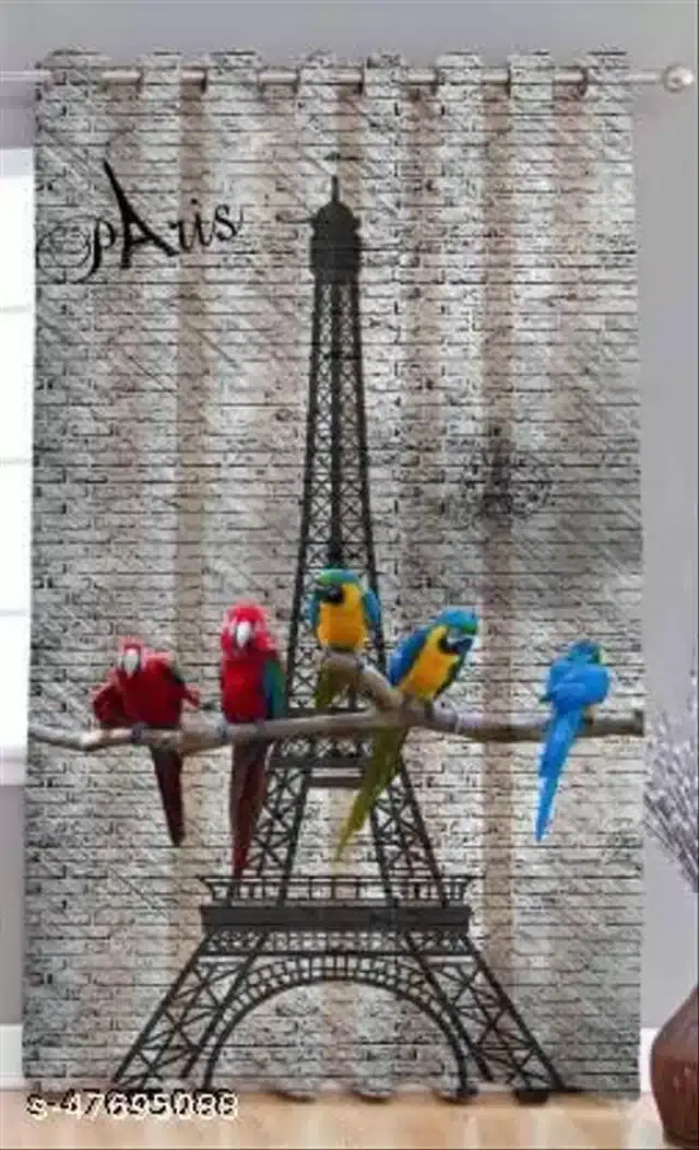 Curtains for Window, Grey, 5 feet