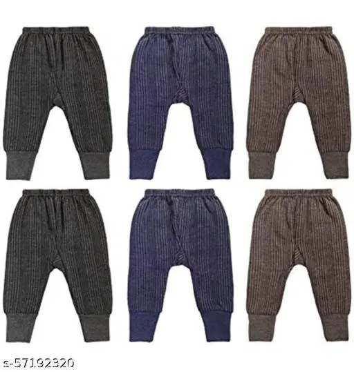 Woolen Thermal Bottomwear for Kids, Pack of 6 (Multicolor, 0-3 Months)