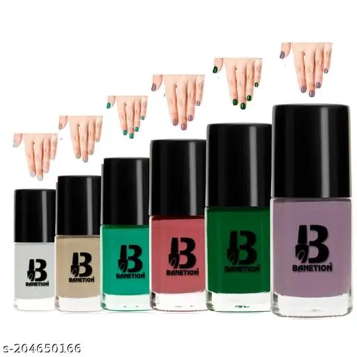 Banetion Matte Nail Polish, Multicolor, Pack of 6
