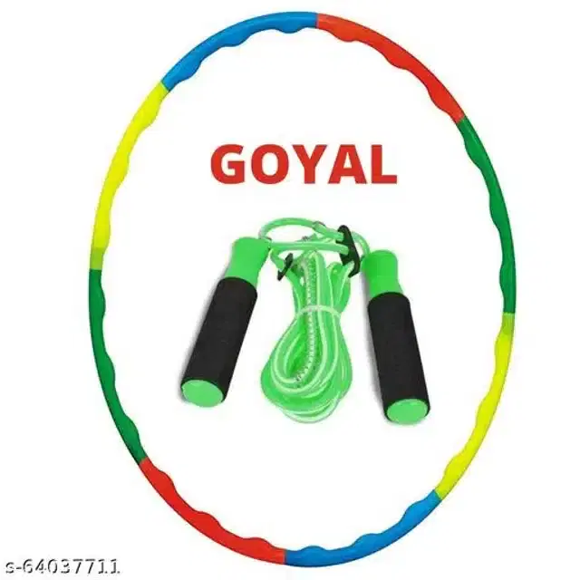 Hula Hoop with Skipping Rope, Multicolor, Set of 2