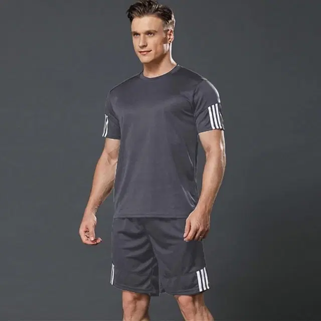 Ruggstar Polyester Mens Tracksuit (Grey, XL) (R-09)