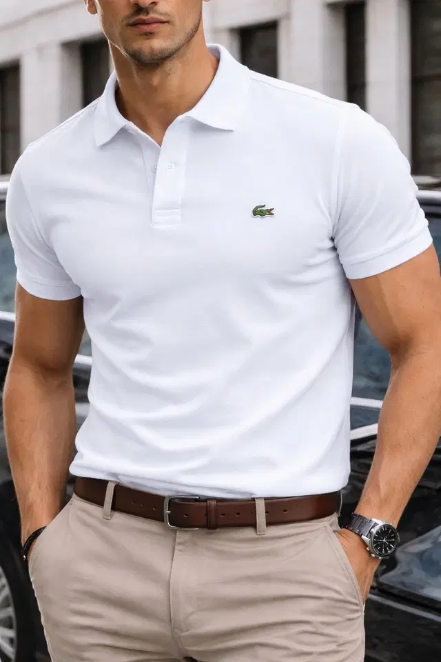 Cotton Matty Solid T-shirt For Men, White (XXL)