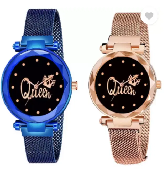 Analog Watch for Women & Girls, Pack of 2 (Multicolor)