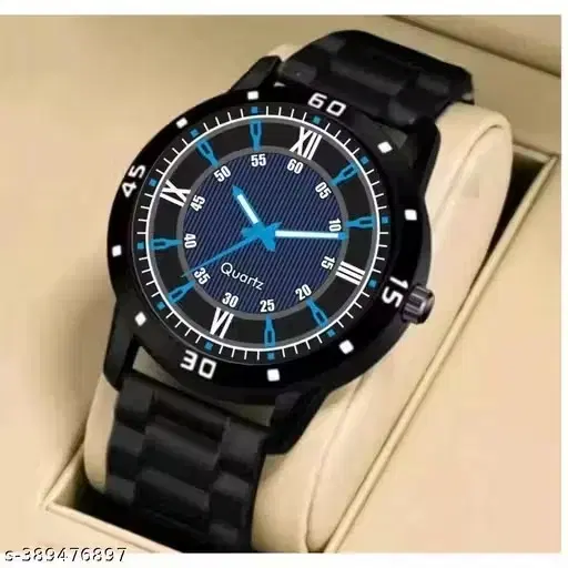 Analog Watch for Men (PU, Free Size)