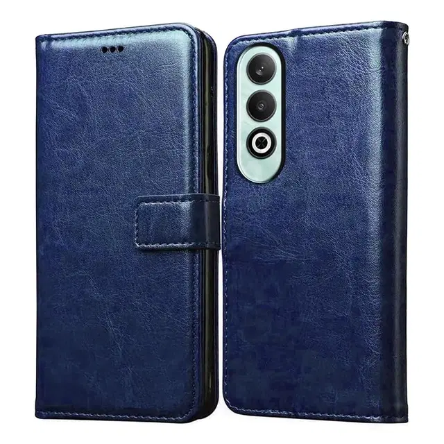 Artificial Leather Mobile Flip Cover for Oneplus Nord 5, Blue