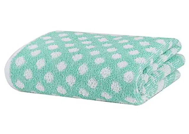 Morado Multiuses Dot Printed Soft Cotton Bath Towel, Green, 24X48 Inches, Pack Of 1, OC-5