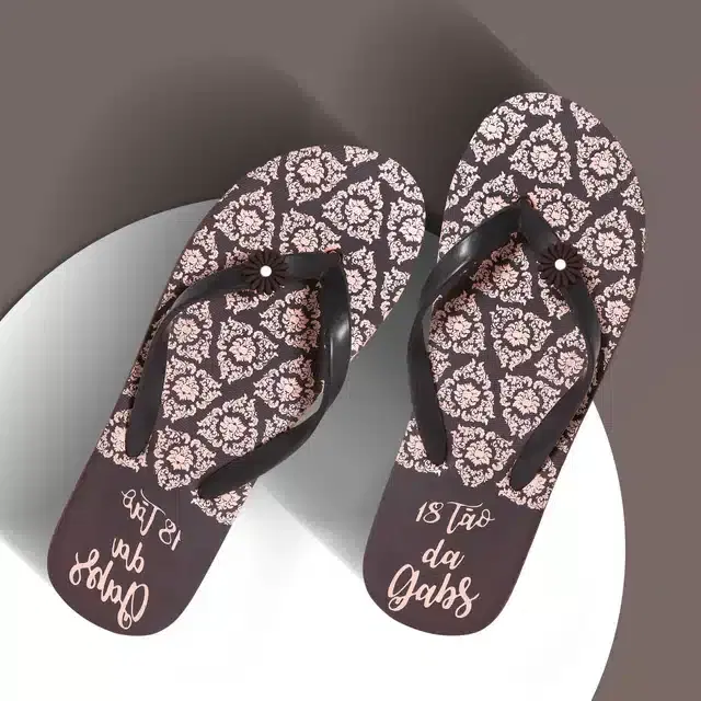 Flip Flops for Women (Brown, 5)