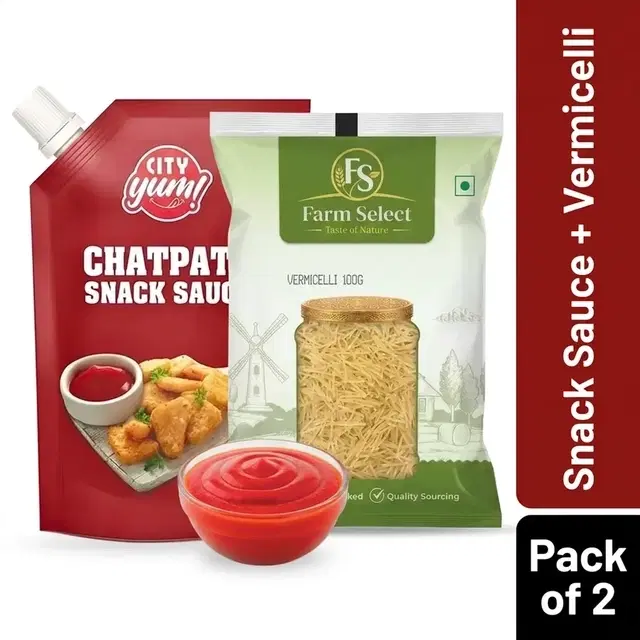 City Yum Chatpata Snack Sauce 800 g + Farm Select Vermicelli 100 g