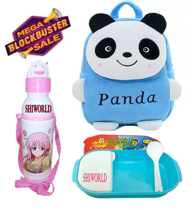 Kids Backpacks with Lunch Box & Water Bottle, Multicolor, Pack of 3