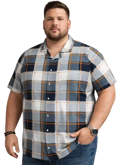 Cotton Blend Printed Shirt for Men, Grey (3XL)