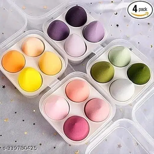 KAYI Makeup Sponge Beauty Blender For Blending Face Makeup || sponge makeup || sponge makeup blender|| puff sponge ||Multi Color Face Sponge Puff PACK 4