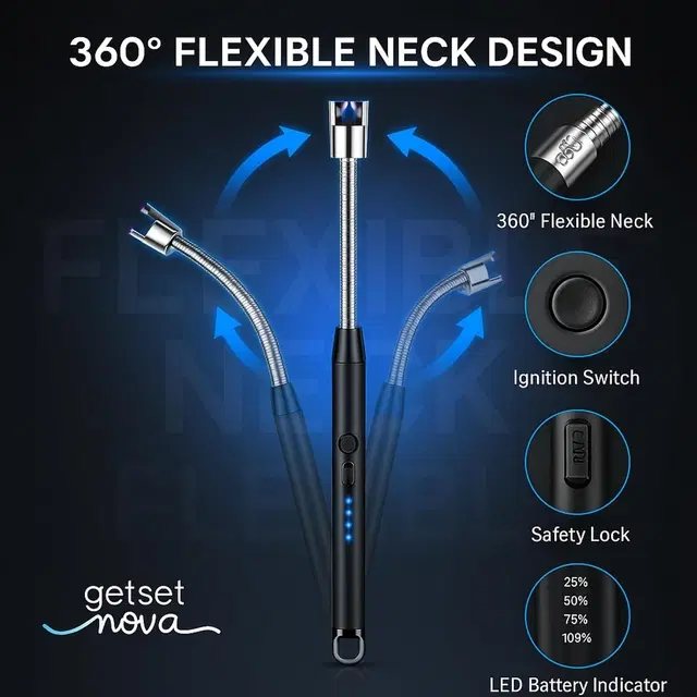 Type-C Rechargeable Electric Lighters for Kitchen,Multicolour