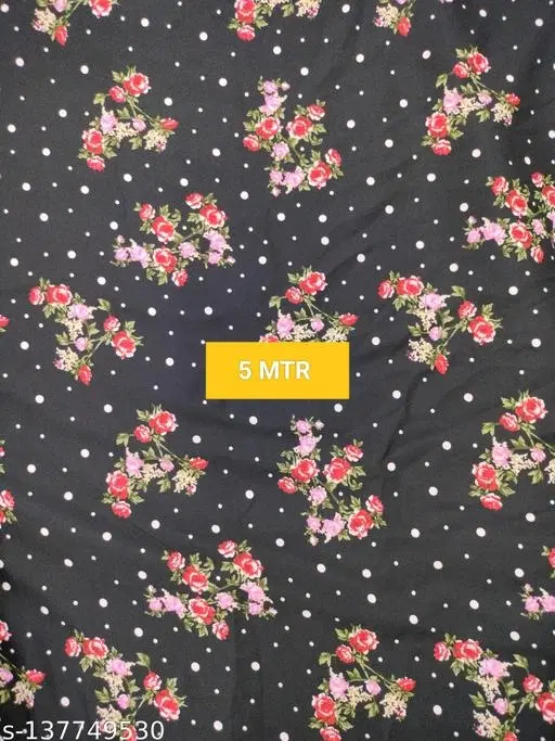 American Crepe Fabric for Women (Black, Un Stitched)