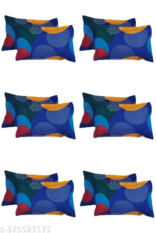 Polycotton Pillow Covers, Multicolor, 17x27 inches, Pack of 12