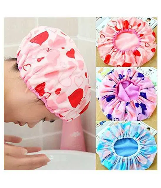 Lenon Makeup Accessory Fok Shower Cap Multicolor, Set of 3, D142