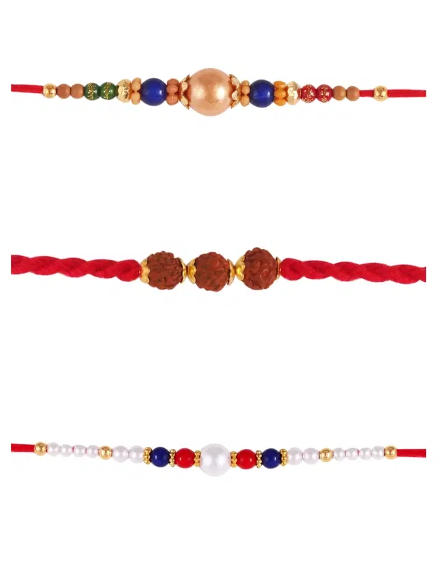 Designer Rakhi for Rakshabandhan, Multicolor, Pack of 3